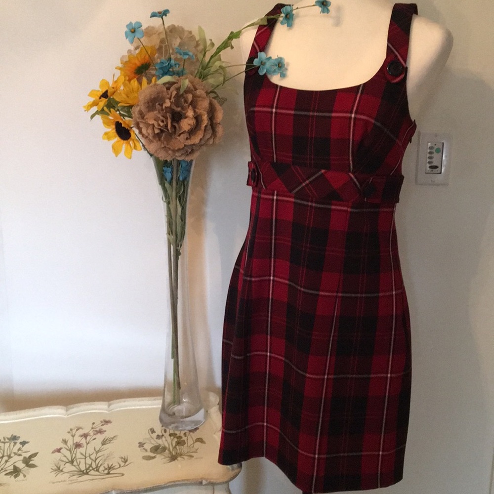 SOLD - Red and Black Plaid Dress.